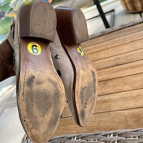 Sam Edelman Pedra Suede Pull On Ankle Boots Putty Taupe Suede Western Booties 9 - Picture 6 of 7